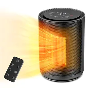 R.W.FLAME Small Space Heaters for Indoor Use, Mini Portable Electric Heaters with Thermostat & Remote, Safe and Quiet Ceramic Heater, 24H Timer, Eco Mode, Desk Heater for Office Bedroom, Bathroom, Rvs