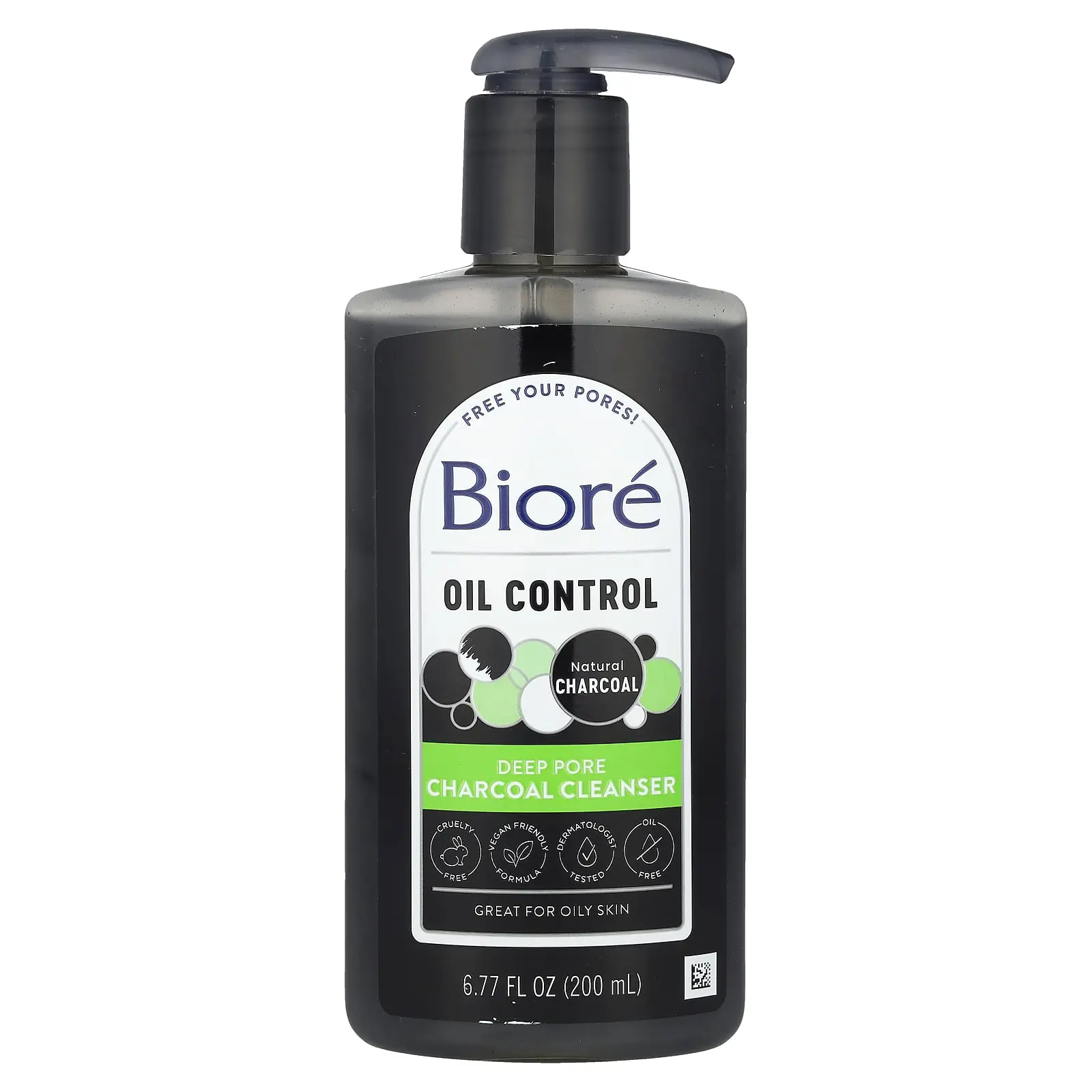 Biore Oil Control, Deep Pore Charcoal Cleanser, 6.77 fl oz (200 ml)