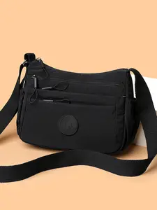 Sports style casual simple and versatile shoulder bag, multi pocket design, reasonable separation, practical lightweight large capacity crossbody bag, lightweight and easy to carry, suitable for daily shopping, Fashionable Crossbody Bag