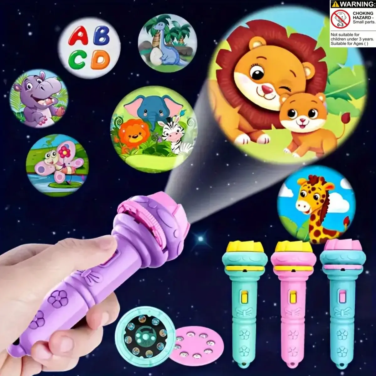 32 Pattern Projector Flashlight, Fun Educational Toy, Dinosaur Animal Ocean Insect Patterns, Portable Storytelling Tool, Christmas Gift