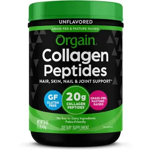 Hydrolyzed Collagen Peptides Powder for Women & Men, 20G Grass Fed Collagen, Unflavored - Hair, Skin, Nail, & Joint Support Supplement, Paleo & Keto, Non-Gmo, Type I & III, 1Lb