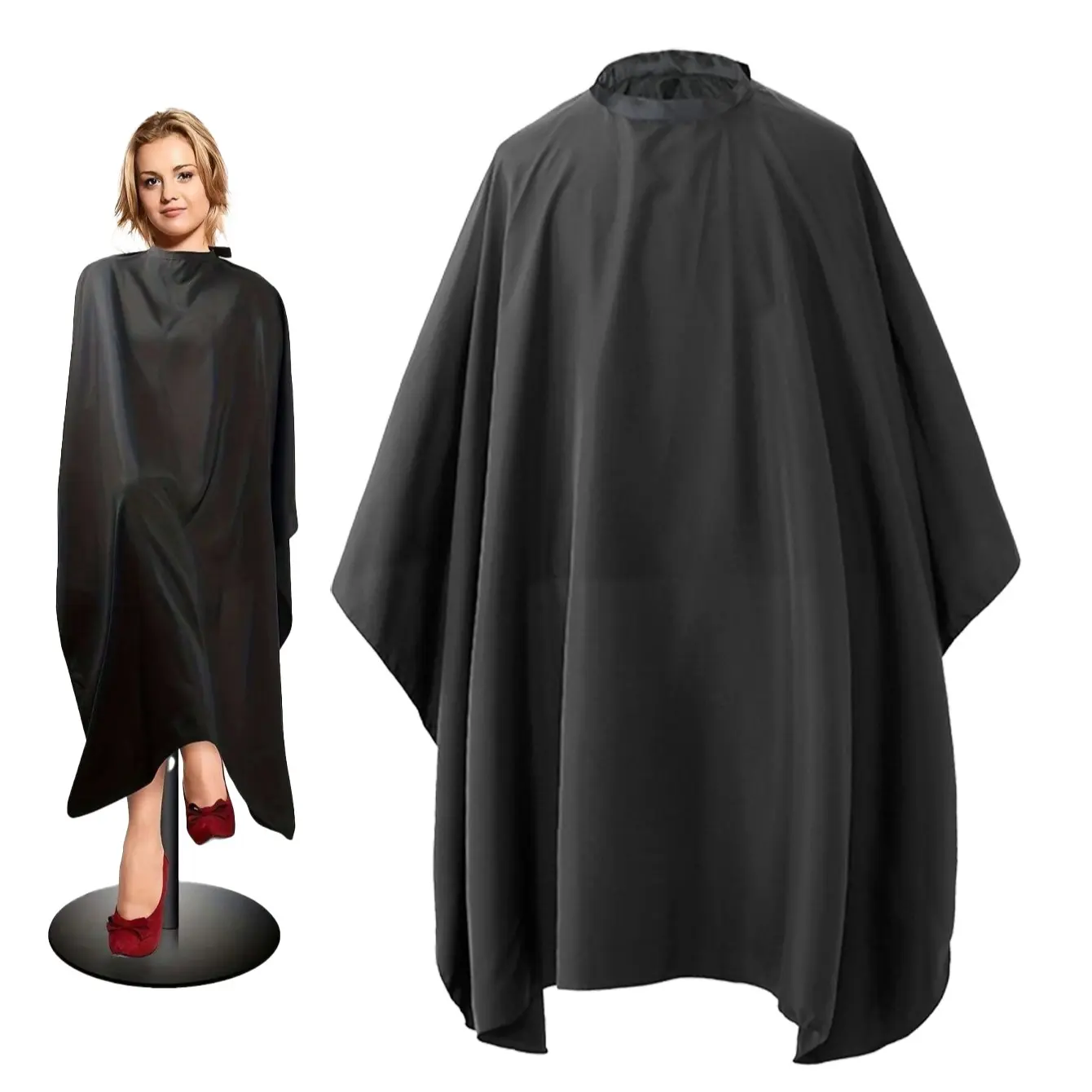 Professional Hair Cutting Apron for Barbers, Hair Cutting Accessories, Durable Salon Cover, Fashionable Round Neck Hairdressing Cape, 1count/2counts
