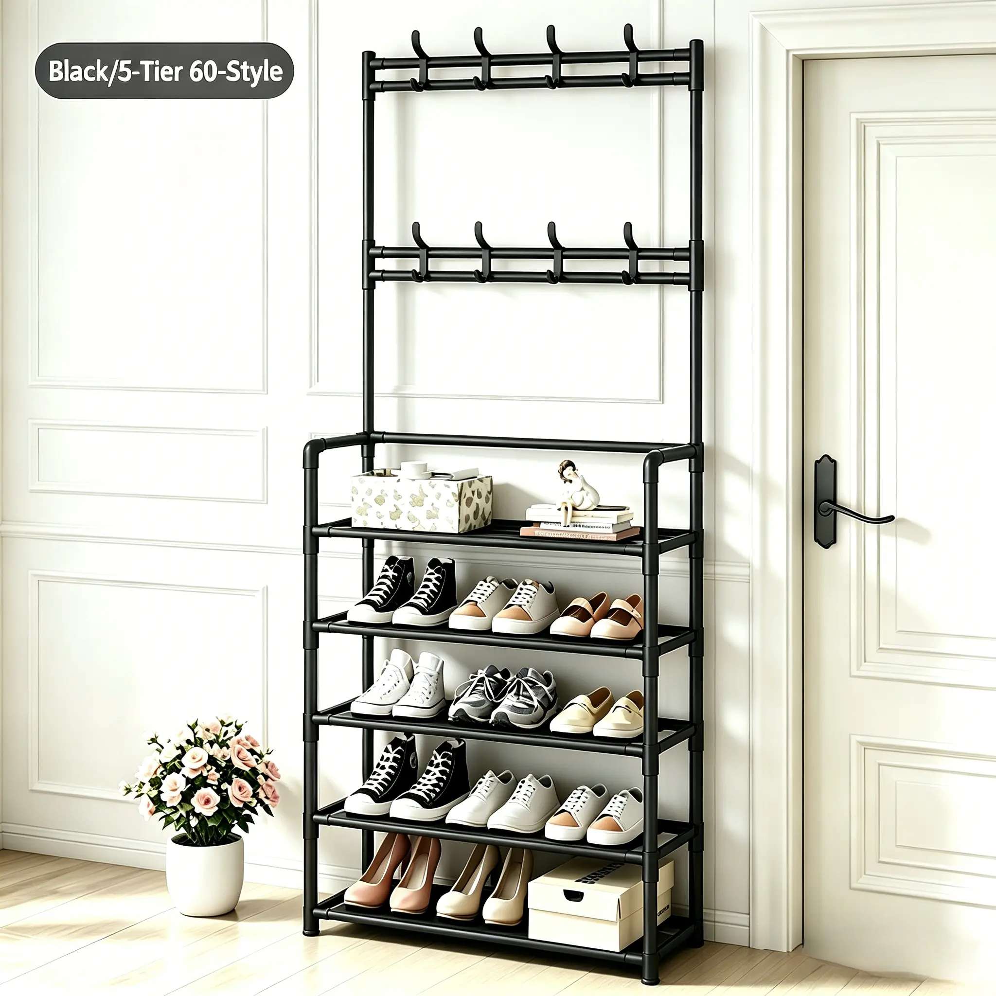 5-Tier Home Storage Organiser, Space-Saving Home Organizer for Bedroom, Bathroom Countertop Storage Holder & Rack Racks Racks