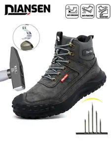 Steel Toe Shoes for Men Composite Toe Work Shoes Safety Sneakers Walking Shoes all-season outdoor High top sneakers Indestructible Construction Puncture Proof Indestructible Shoes Slip-resistant and wear-resistant New Fashion Steel Toe Footwear