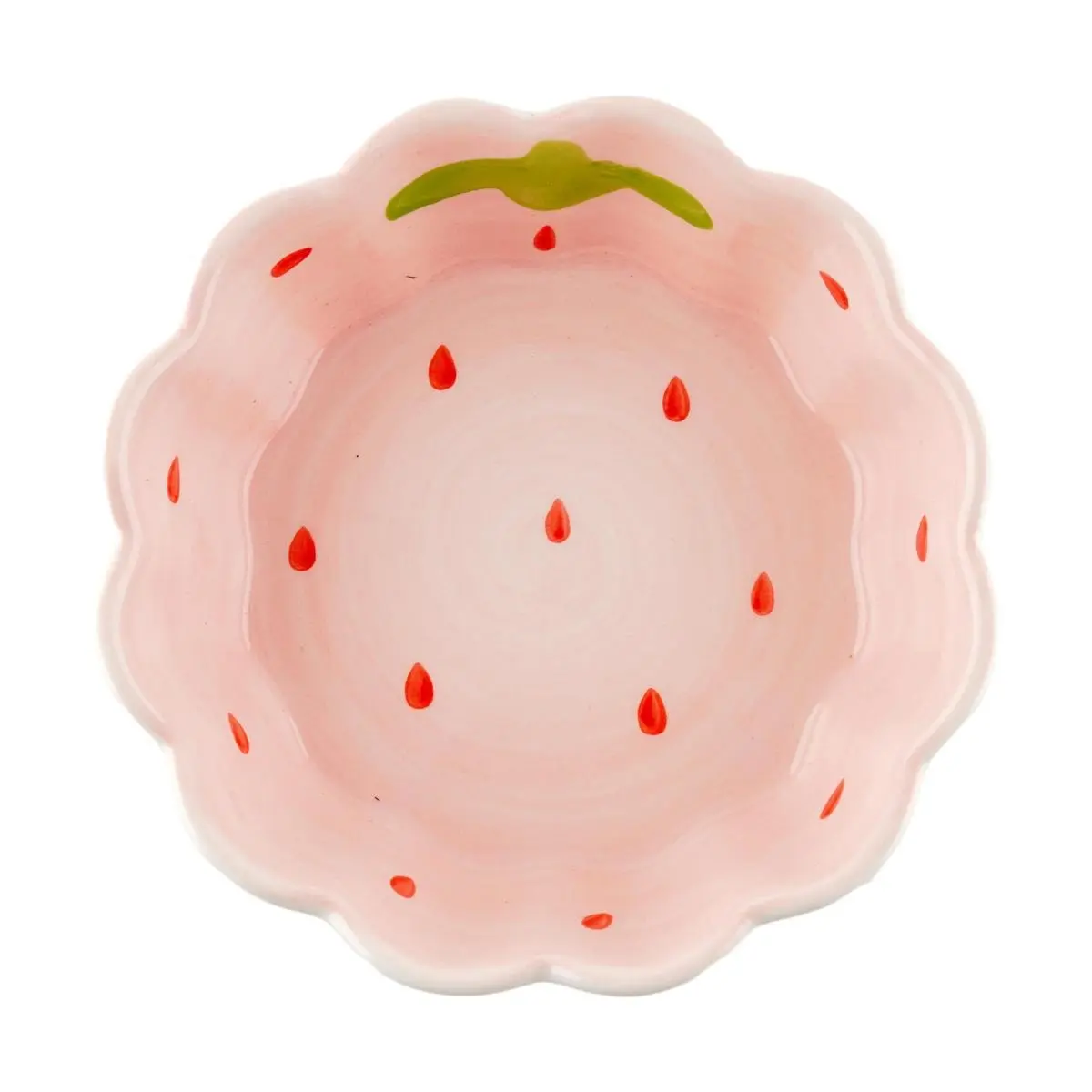 KAWASIMAYA Strawberry Series Salad Bowl Cute Ceramic Dish 6 Inch KAWASIMAYA Strawberry Series Salad Bowl Cute Ceramic Dish 6 Inch