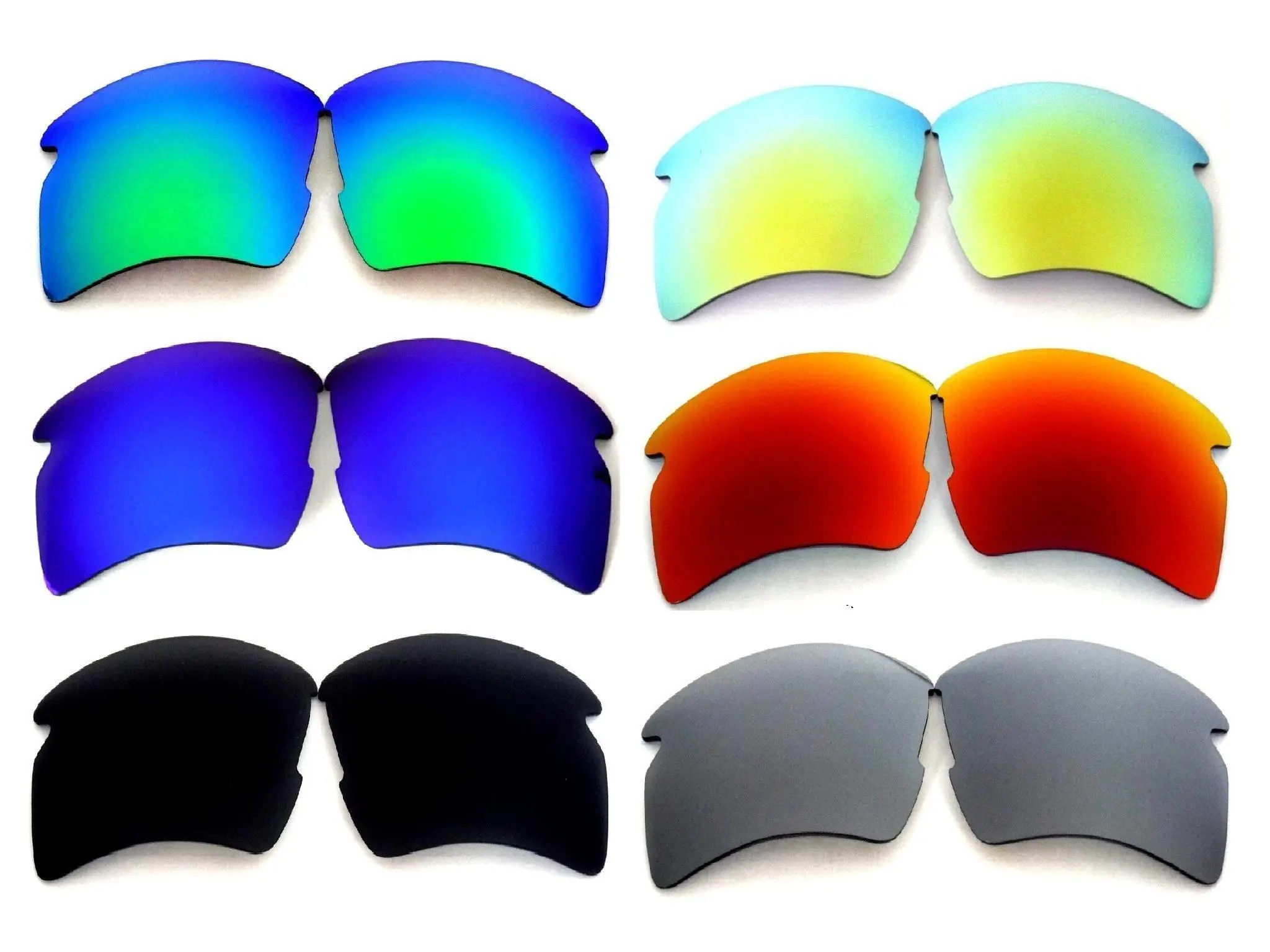 Galaxy Replacement Lenses for Oakley Flak 2.0 XL Sunglasses 6 Color Pairs Sets Polarized 100% UVAB with Anti-Reflective UVAB Protective Gear and Impact Resistance GREAT GIFTS