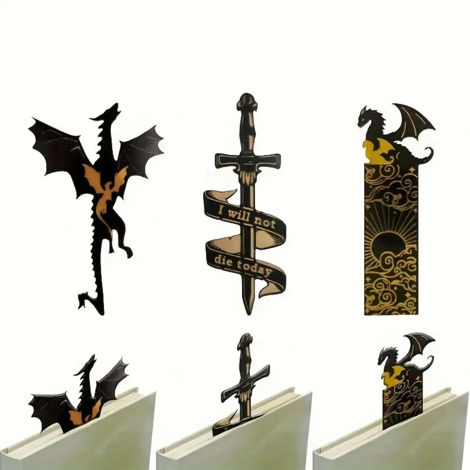 Dragon Design Bookmark, 1 Count Double Sided Cool Bookmark, Book Accessories for Book Lovers, Office Stationery & Supplies