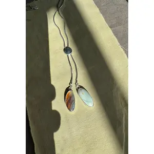 Montana Agate & Skaggs Jasper Bolo Necklace