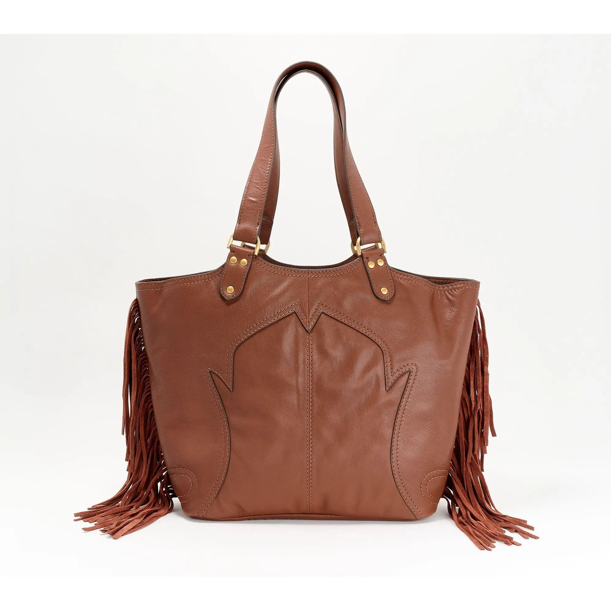 Vince Camuto Sandi Genuine Leather Tote with Fringe