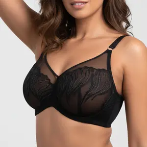 HSIA Luxe Bloom Plus Size No Padding Embroidery Full Coverage Unlined Underwire Bra for Everyday Elegance and Comfort