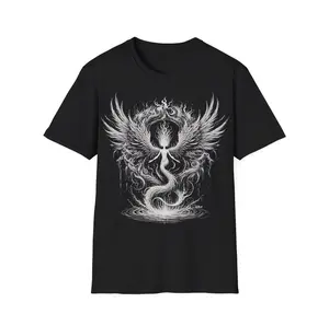 Softstyle T-Shirt, The Naga Alternative Fantasy Darkwear Everyday Goth Gothic Dark Witch, Men's Regular Fit Letter Graphic Round Neck Tee, Street Fashion Streetwear Short Sleeve T-shirt for Summer Outdoor Wear, Graphic Tees, Comfy Men's Top for Daily Wear