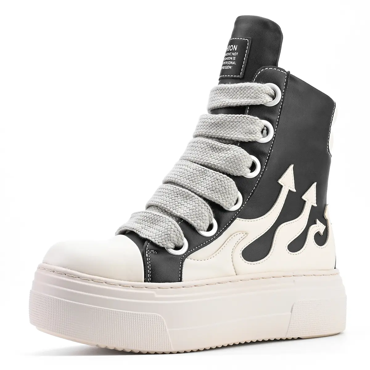 Men's high-top, thick-soled shoelaces are casual, fashionable, flaming shoes and comfortable sneakers Trainer Athletic Footwear Training