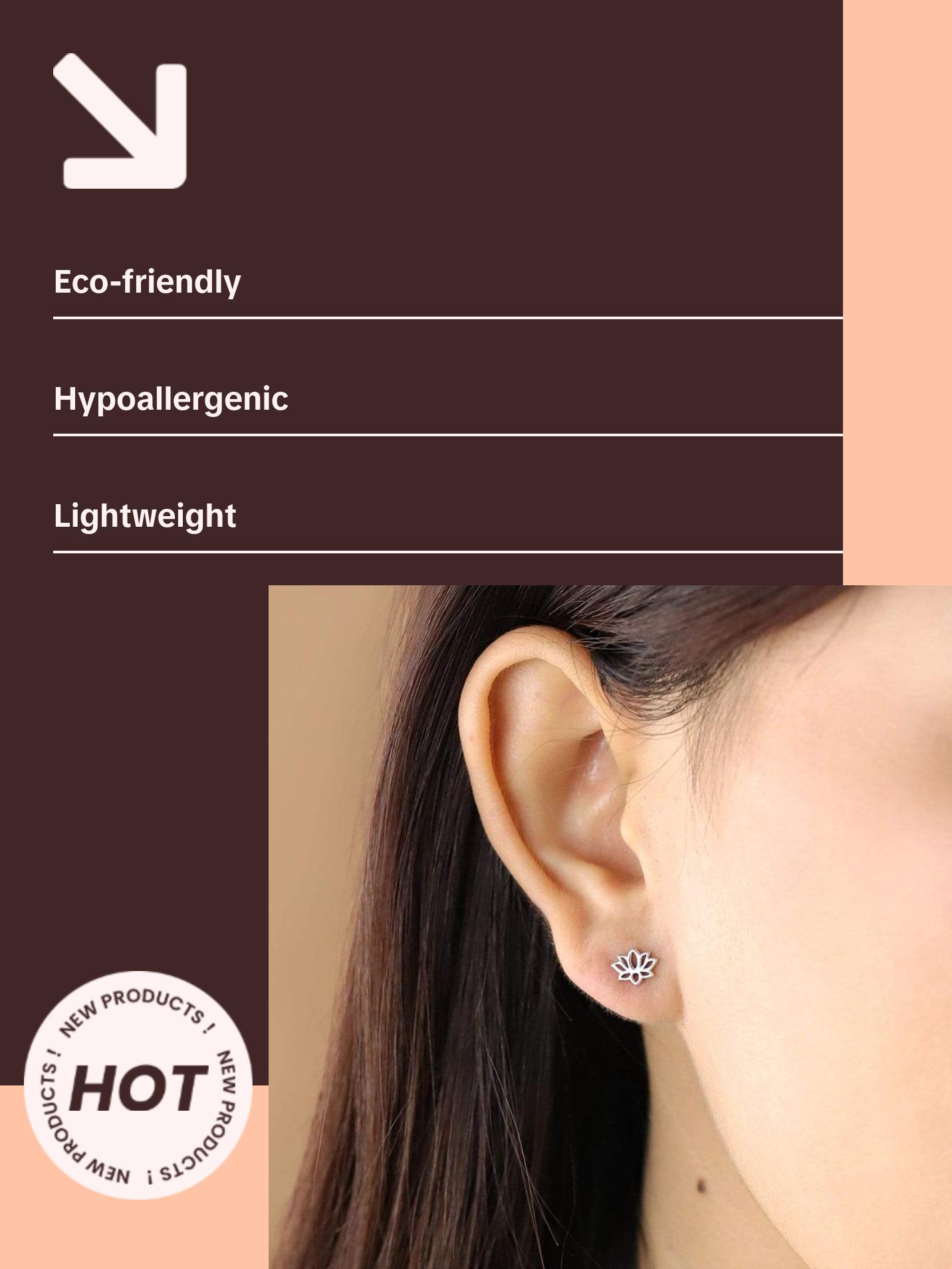 Lotus Flower Stud Earrings