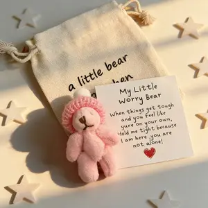 Warmhearted Bear Gift Set, Cuddly Plush Doll + Encouragement Card, Perfect Gift for Friends Colleagues Family, Party Return Gift