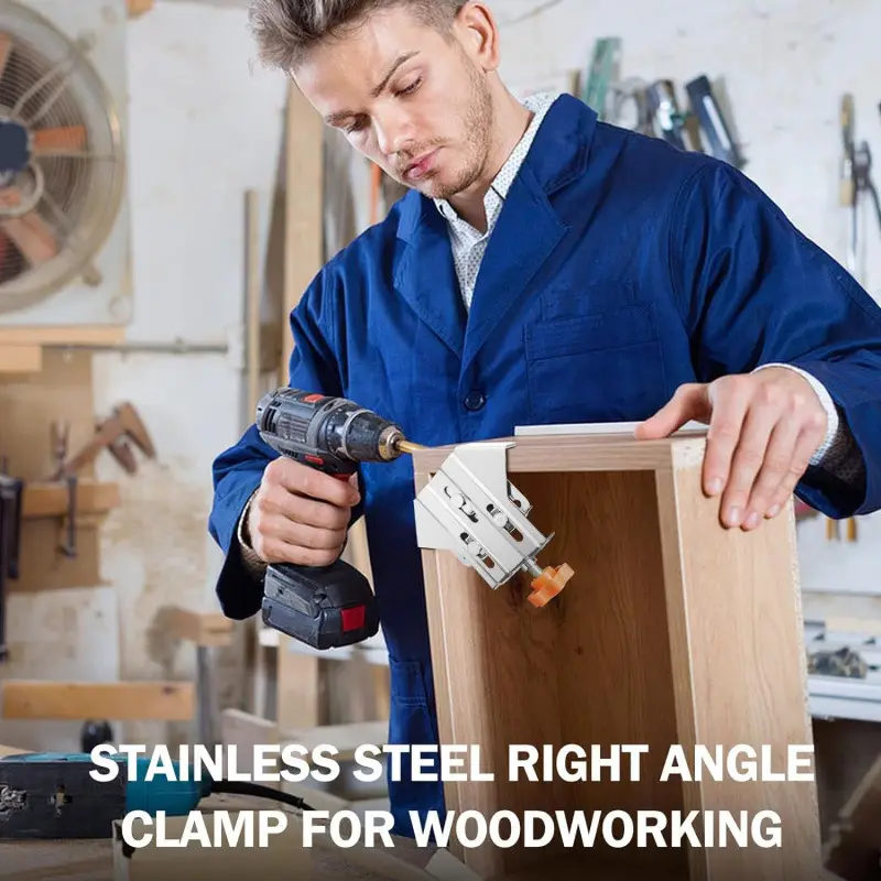 90° Right Angle Clamp for Woodworking – Heavy-Duty Stainless Steel Corner Clip for Precise Drilling, Welding & Frame Assembly