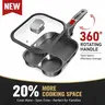FOGDREAM 3-in-1 Nonstick Hybrid Pan with 360° Twist Handle,Egg Frying Pan / Stir Fry Pan 2 Styles, Thermal Glass & Micro-Pressure Lids, Titanium Base, PFOA-Free, Oven/Dishwasher-Safe, Space-Saving Family Meal Prep Cookware, Lightweight Household Items