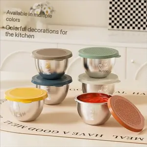 Back-To-School Stainless Steel Sauce Cups Set, Cute Bear Design Sealed Condiment Containers, Food Storage & Preservation Supplies