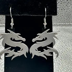 Dragon Earrings with Sterling Silver Hooks