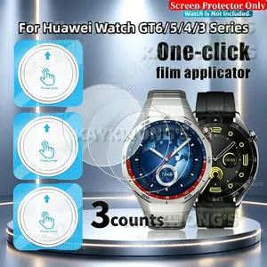 KAYKWONG'S 3-Piece Tempered Glass Protective Watch Screen Protector, Easy Installation, Anti-Scratch, Compatible with Huawei Gt6/5/5pro/4/3/3pro/2pro, 41/42/43/46mm, Daily Watch Screen Protection