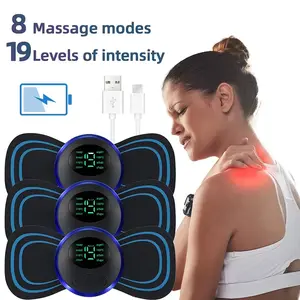 Cordless Smart Electric Neck Muscle Massager, Portable EMS Stimulator Unit with Cervical Vertebra Patch for Muscle Relaxation & Pain Relief, Muscle Massagers