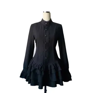 Aesthetic Vintage Slim Sleeveless Black Dress Women Gothic High Street Skinny Ruffle Retro Dresses Y2k Chic Belt New Clothing