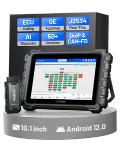 TOPDON ONE 10.1" Bidirectional Car Diagnostic OBD2 Scanner J2534 Pass-Thru, ECU Coding Full System Scan, 50+ Services TopFix AI, OE Topology