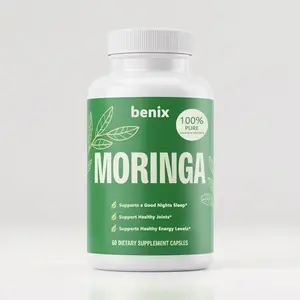 Moringa Capsules 60 Count | 500mg Pure Organic Moringa Oleifera Powder | Energy, Metabolism, Skin & Immune Support Superfood | Non-GMO, Gluten Free | Rich in Antioxidants, Vitamins & Amino Acids