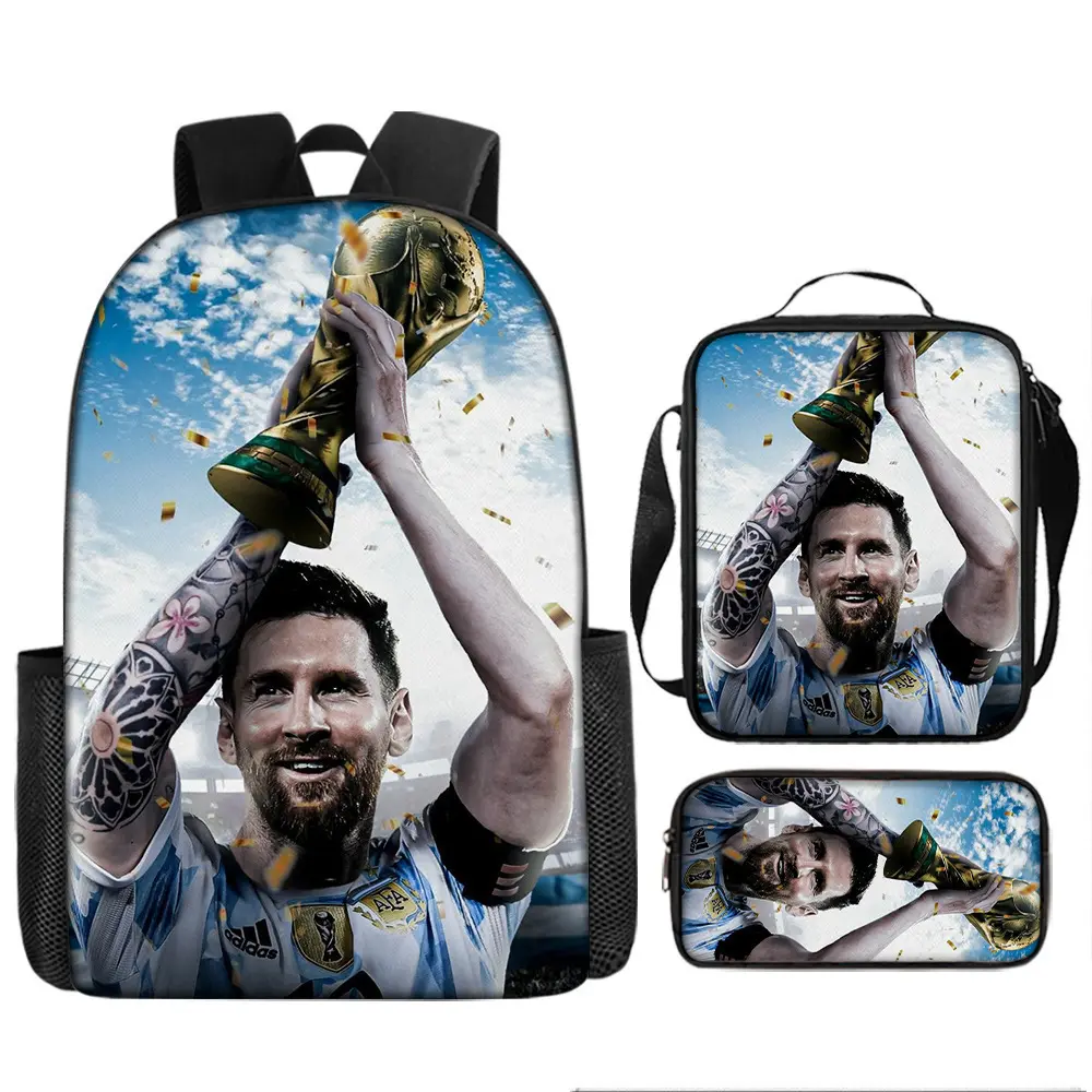 Backpack Set, 3 Piece Backpack Set With Lunch Box Pen Box , High Capacity Bookbag Lunch Bag Pencil Case Workplace Travel