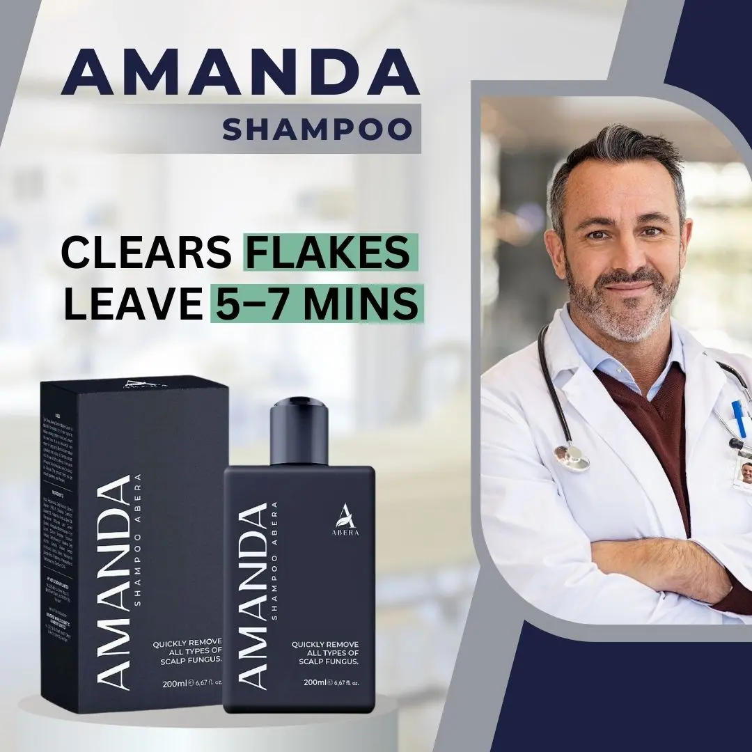 ABERA Amanda 6.67 fl.oz Anti-Dandruff & Seborrheic Dermatitis Shampoo for Men Zinc PCA Menthol Deep Cleansing Formula Gift $33 Alan Silver Nano Serum 30ml