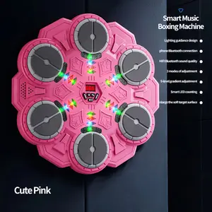 Music Boxing Machine – LED Upgraded Version with Gloves |Adjustable Speed, Wall-Mounted Target, Smartphone Connectivity & USB Rechargeable  Fun for Kids 6-12  Lights flash on hits, turns play into fitness – feel proud of active, Boxing Speed Trainer