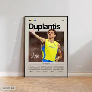 Armand Duplantis Poster, Mondo Pole Vault Wall Art, Track and Field Decor, Olympic Champion Print, Athlete Gift, Sports Room Poster