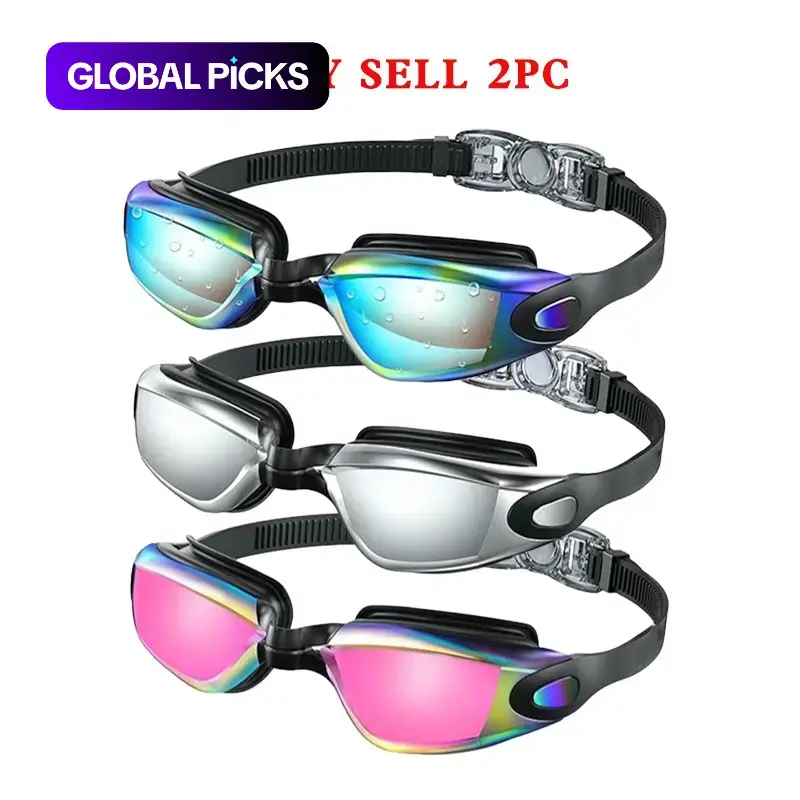 2 Counts Anti-Fog Waterproof Swimming Goggles Set, Swim Glasses, Swimming Accessories for Adults & Teens #GLOBAL PICKS