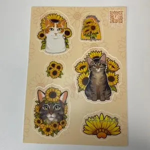 Sunflower Cat Sticker Sheet
