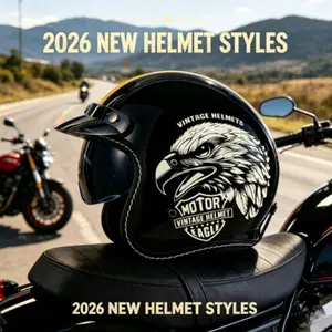 Vintage Style Three-Quarter Motorcycle Helmet, Unisex Cruiser Bike Electric Scooter Safety Hat, All Seasons Protective Gear