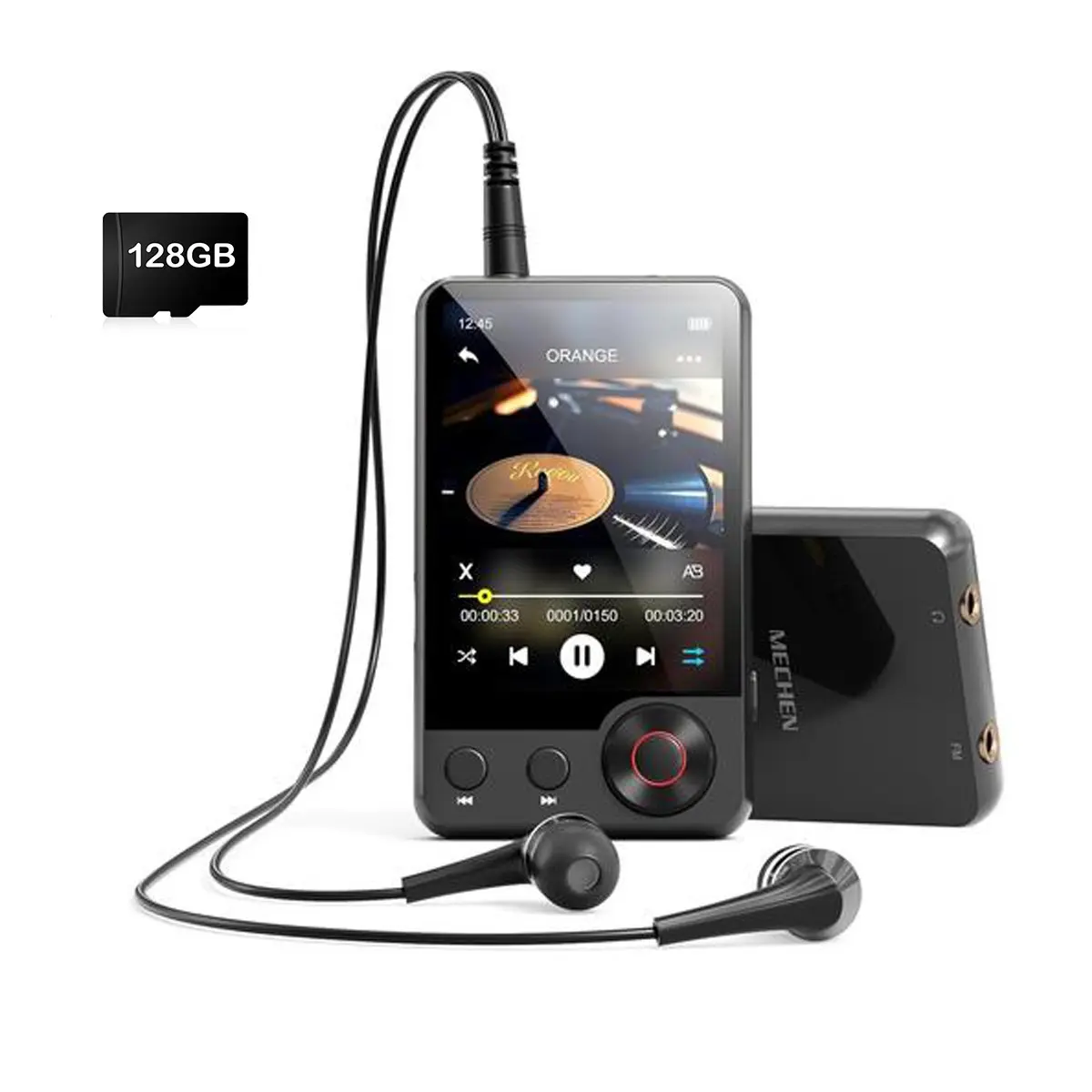 Mechen D53 Bluetooth-compatible Portable Music Mp3 Player with Touch Screen, HiFi Speaker, Fm Radio, Audio Player, Supports Up to 512gb SD Card, Includes USB Cable and Headphones