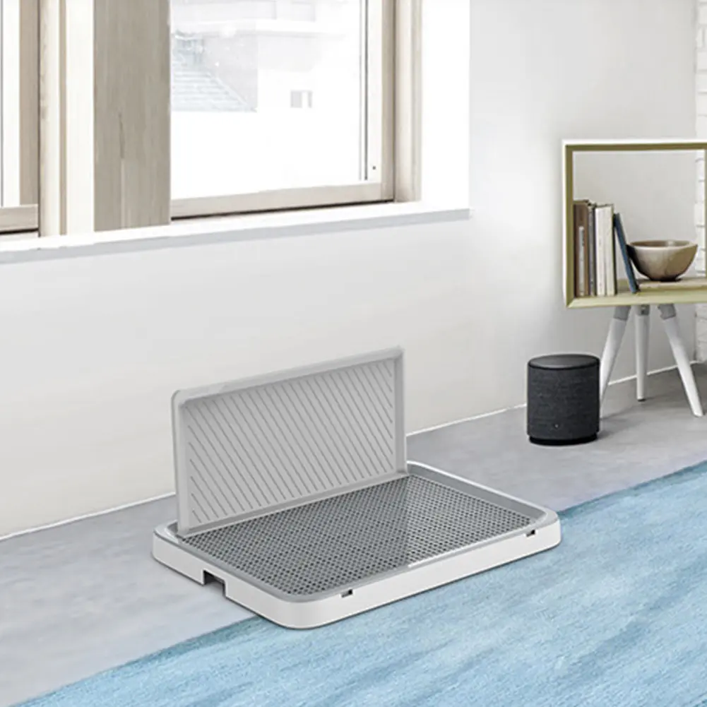 Portable Dog Potty Tray - Anti-Splash Pee Wall, Pee Pad Holder, Easy Cleanup Indoor Training Toilet for Puppies, Small Pets