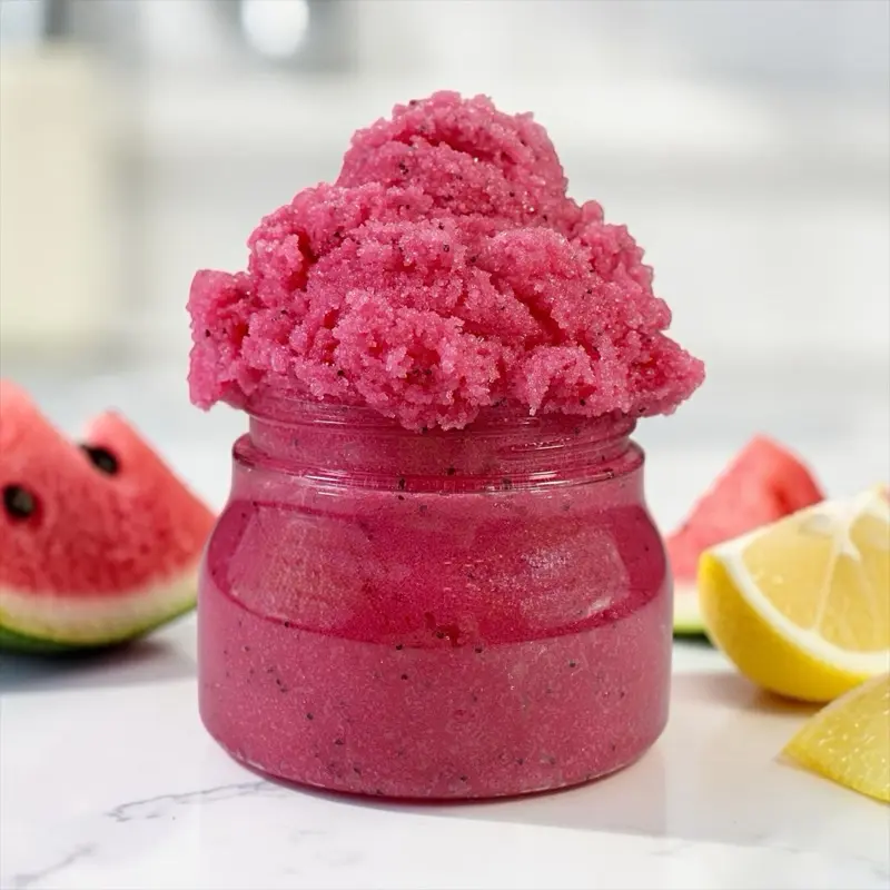 CitrisSan Watermelon Lemonade Foaming Sugar Scrub - Aloe Vera Infused Vegan Body Care Cleanser, Cleansing Soothing Grainy Exfoliator Full-Body Scrub for Gentle Exfoliation, Deep Hydration, Radiant Skin