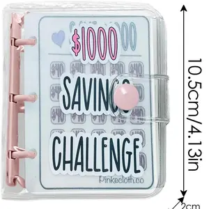 Mini Binder for $500, or $300 Saving Challenge- Plastice Cover book note finance planner manifestation journal
