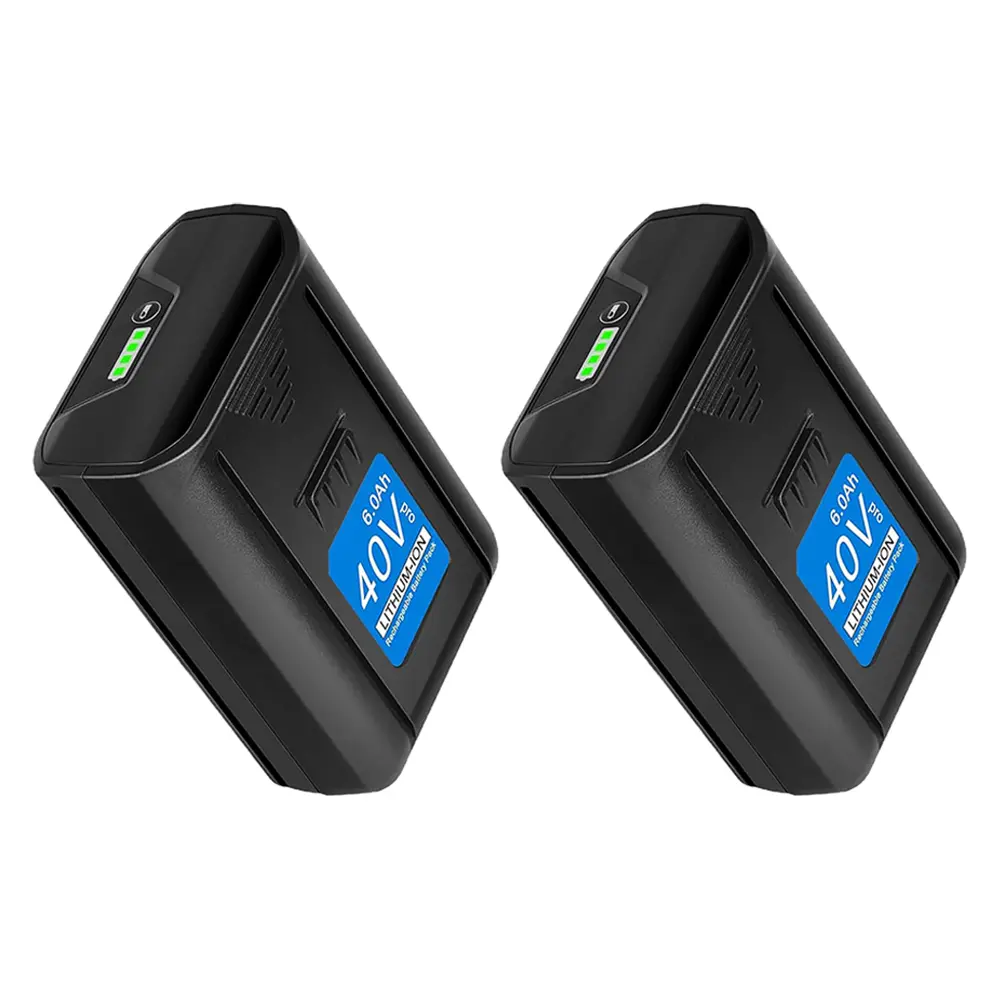 2 Packs 6.0Ah 40V Replacement Battery for Kobalt 40V MAX 2540C-06 High Capacity Lithium-ion Battery KB440-03 KB2540C-06 KB640-03 KB240-06 for Cordless Power Tools Equipment
