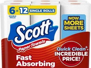 Scott Paper Towels Choose-A-Sheet 6 Double Rolls Equal 12 Regular Rolls 108 Sheets Per Roll Fast Absorbing Quick Clean Incredible Price