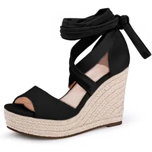 Coutgo Women's Espadrilles Wedges Sandals Heels Open Toe Tie Lace Up Platform Ankle Strap Summer Dress Shoes Coutgo Women's Espadrilles Wedges Sandals Heels Open Toe Tie Lace Up Platform Ankle Strap Summer Dress Shoes