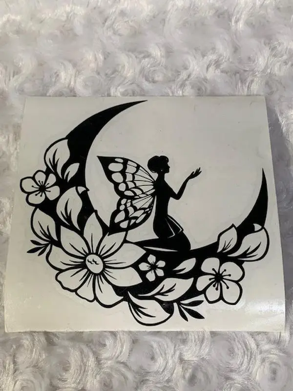 Fairy/Moon Vinyl Car Decal
