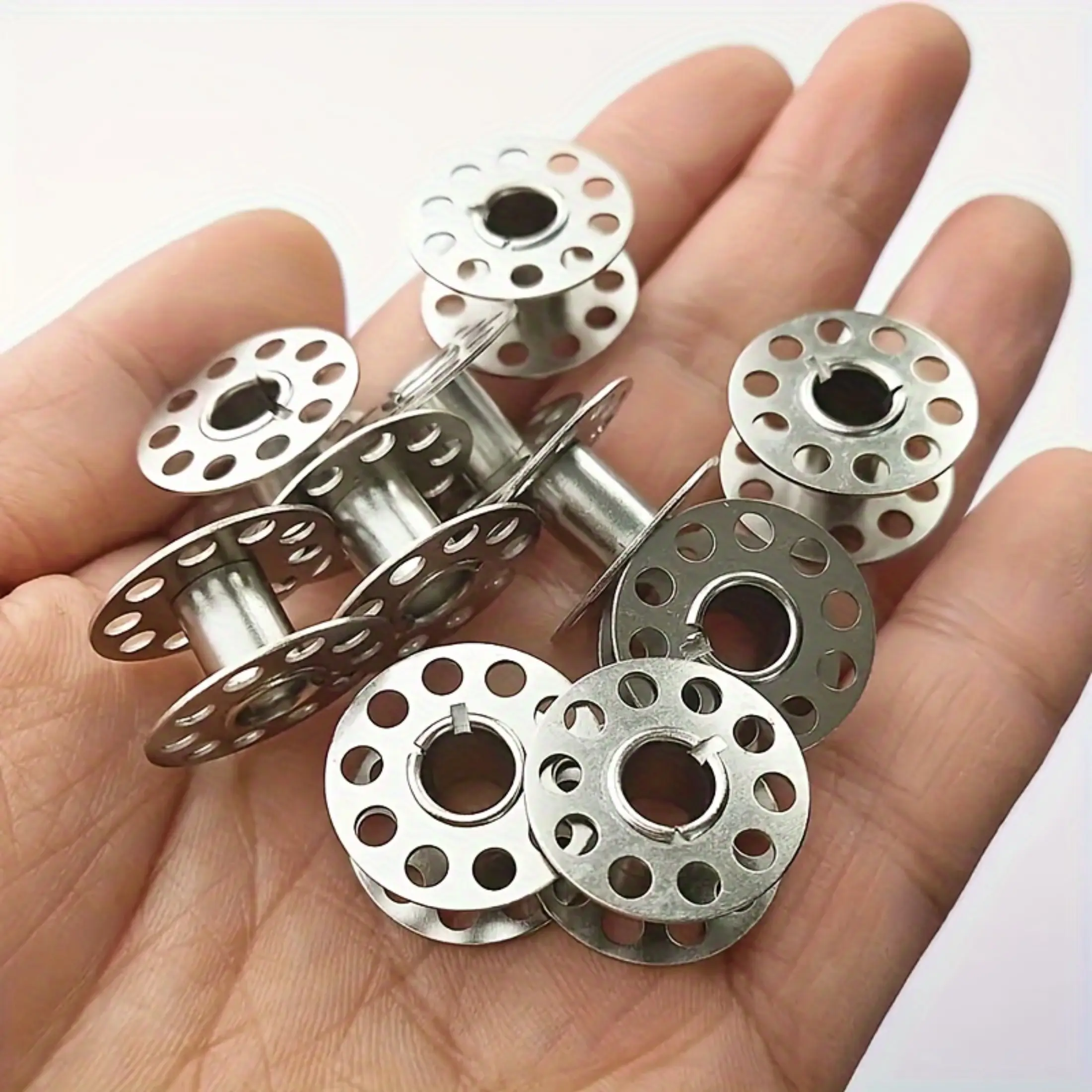 10pcs Sewing Machine Bobbins, Brother Sewing Machine Golden Bobbins, Golden Bobbins Sewing Craft Tools, Stainless Steel Sewing Machine Bobbins, Sewing Machine Accessories, Sewing Accessories And Supplies