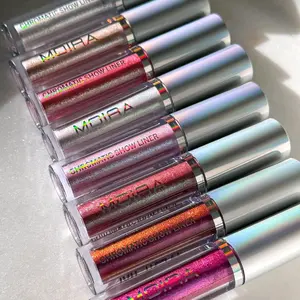 Moira Chromatic Show Liner Eyeliner Waterproof - Colorful Glitter Formula for Eye Makeup Gel Lipliner Cosmetic Brush
