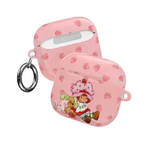 Strawberry Shortcake AirPods Case - Retro Y2K 80s Cartoon Pink Aesthetic, Cute Berry Girl & Friends Coquette Cover, Case for AirPods 4 Pro/Pro 2, AirPods 1/2/3/4 - Sweet Kawaii Girly Gift for Her, 2000s Vibes