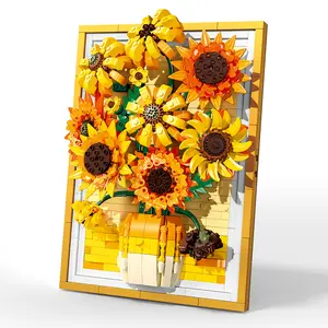 Sunflower Picture Frame Building Block Set | DIY Flower Wall Art, Aesthetic Room Decor, Creative Gift for Her, Home & Desk Decoration,Perfect Gift | #summerwins