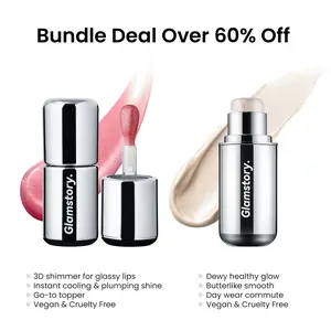 Glamstory Poptide Halo Highlighter Stick Long-lasting Radiance & Glowing Skin Makeup Mirror Nourishing Vegan Cruelty-free Cosmetic 3D Shimmer for Glassy Lips Dewy Healthy Glow Vegan Cruelty Free