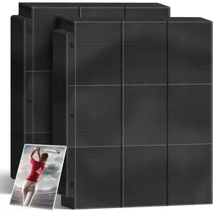 Trading Card Binder Sleeves, Baseball Card Sleeves Fit for Standard Size Sport Cards, Baseball Card Holder for 3 Ring Binder (Black)