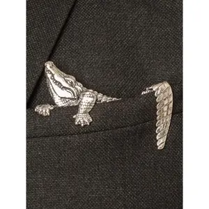 Vintage Gentleman Crocodile Chest Pin, Octopus Shape Animal Design, Suit Brooch Decoration, Versatile Lapel Pin for Coats and Shirts, Accessories, Men Accessories