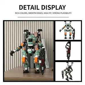 Titanfall Mech BT-7274 Building Blocks, 1057 Pieces Puzzle Toy, Interactive Cockpit with Figure, Ideal Gift for Boys' Birthday, Building Blocks Model